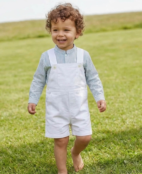 boy romper look u¡in white green