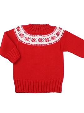 Jersey rojo con greca blanca