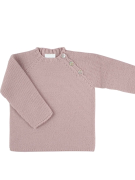 Jersey botones punto rosa palo