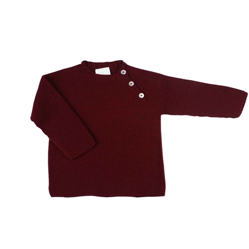 Jersey de punto burdeos con botones