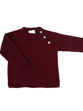 Jersey de punto burdeos con botones