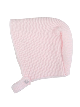 Pink baby knitted bonnet m&h