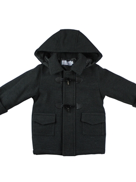 Dark grey duffle coat with hood