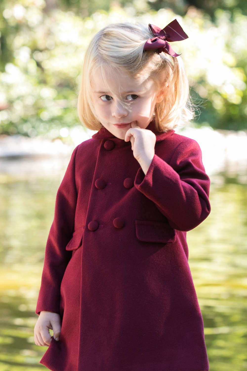 winter coat burgundy