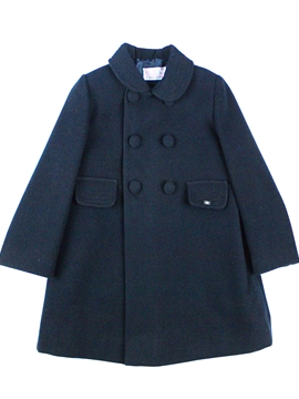 Navy blue girl coat with buttons