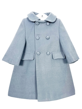 Medium blue coat with buttons