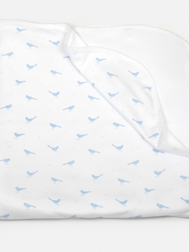 Blue bird swaddle blanket