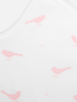 pink birds bib