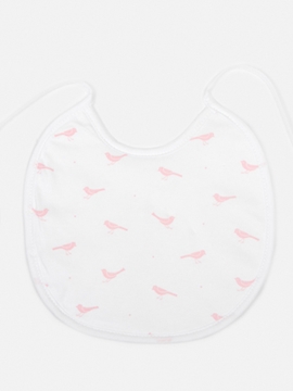 pink birds bib