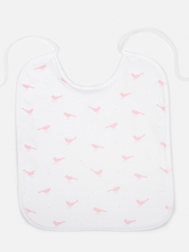 pink birds bib