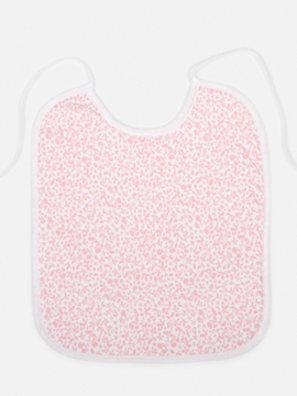 bib pink leaves print