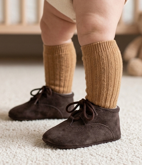 brown pram shoes suede