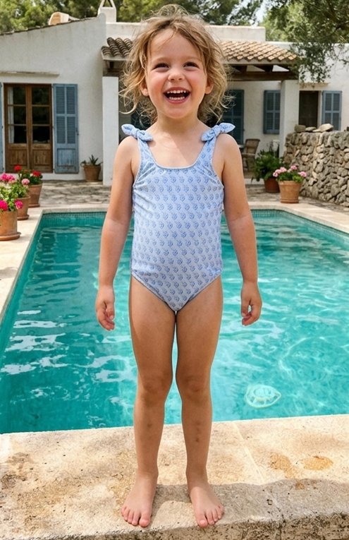 bañador niña azul