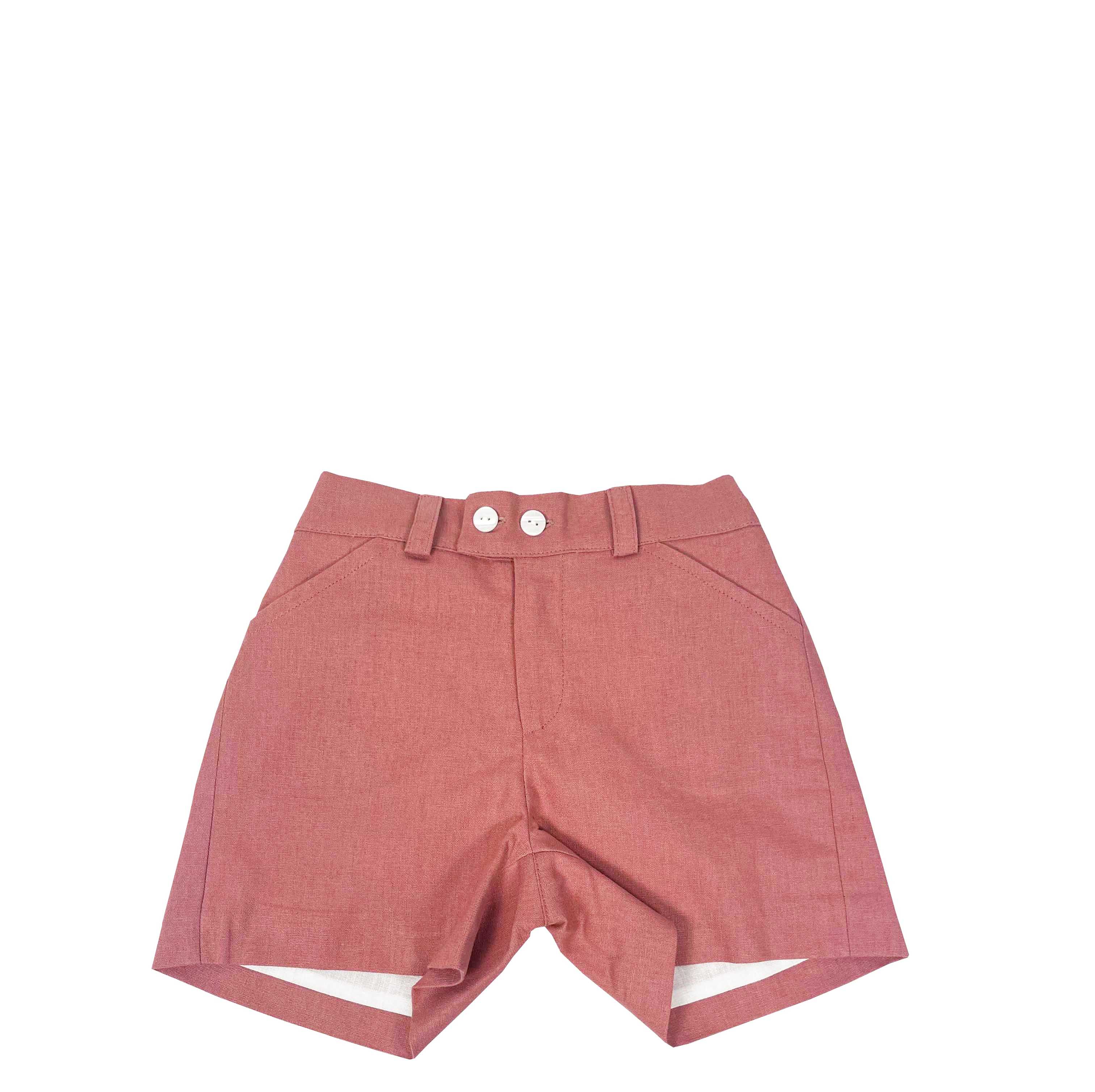 coral linen bermuda