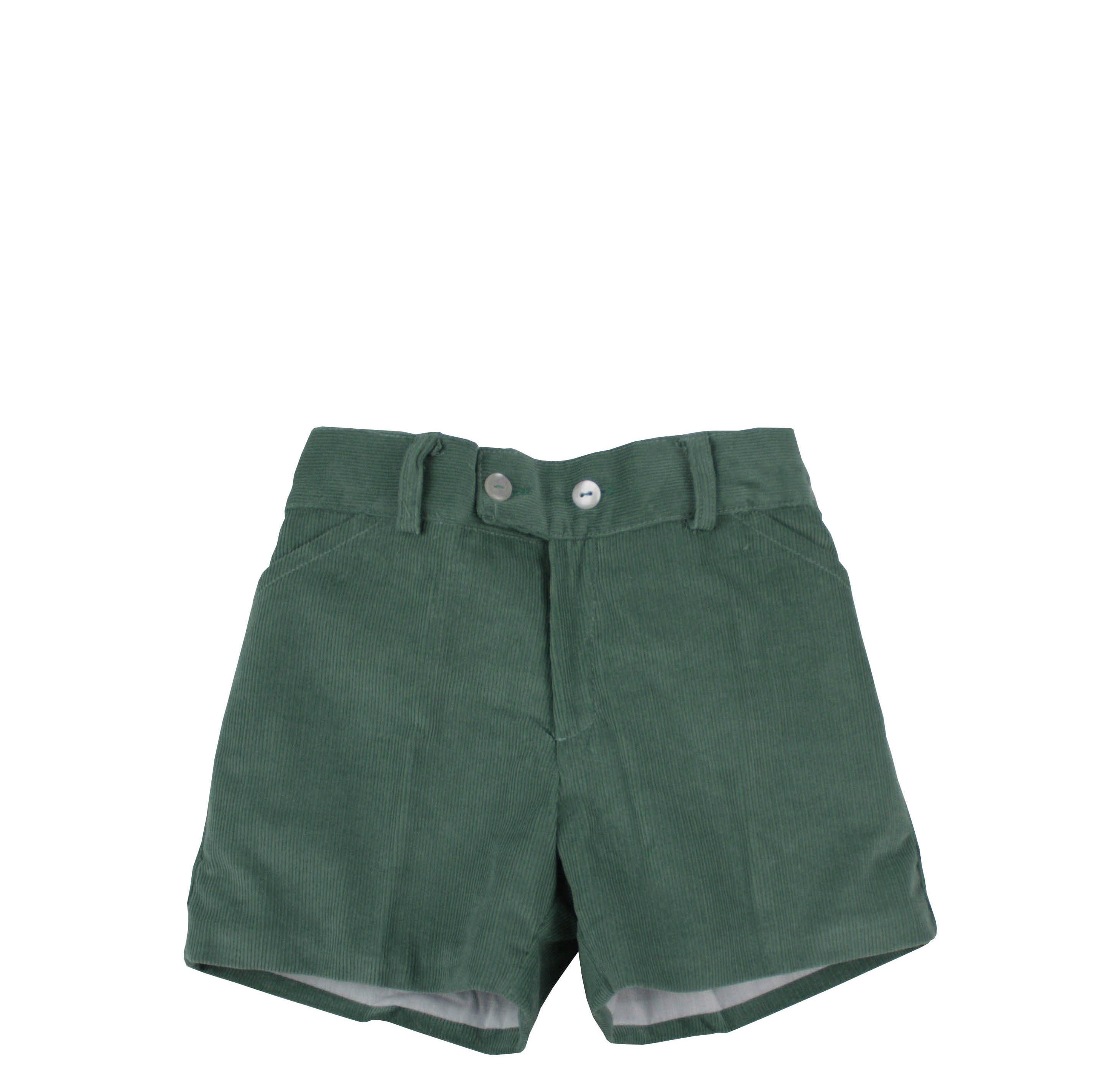 Toddler boy bermuda shorts green corduroy