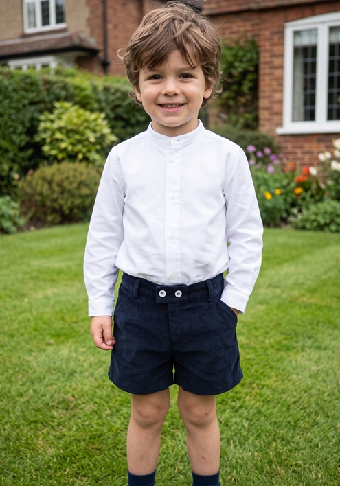 navy blue corduroy bermuda