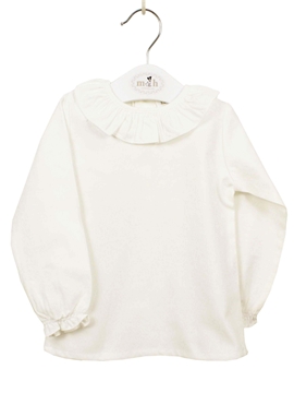 Blusa volante manga larga cruda