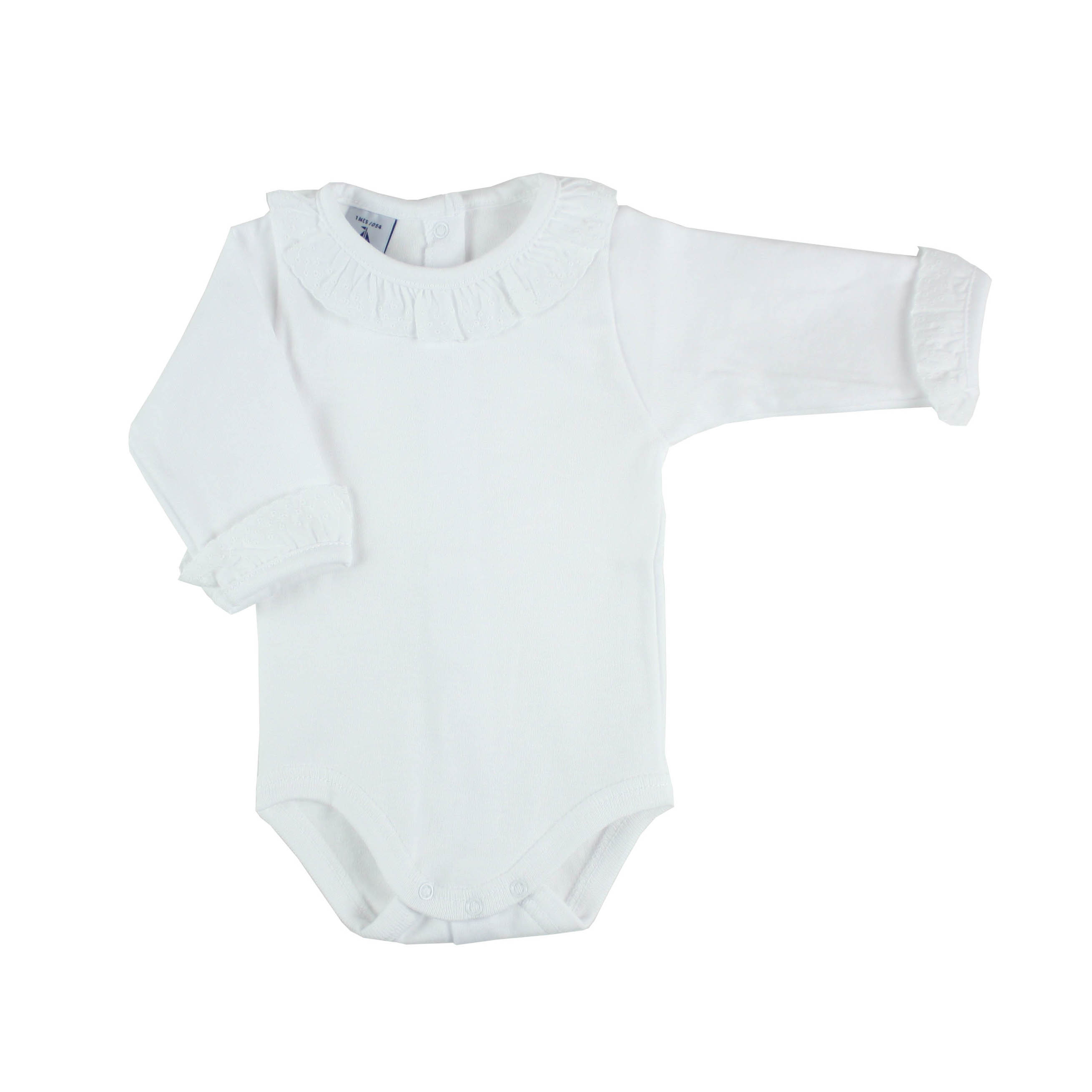 white collared baby bodysuit