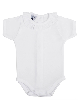 body bebé babidu manga corta cuello batista blanco babidu