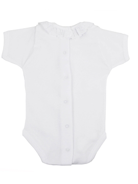 body bebé babidu manga corta cuello batista blanco babidu