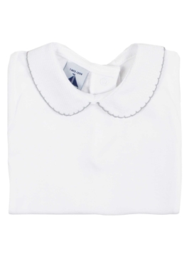 body bebé manga corta con cuello bebé de piqué en gris babidú
