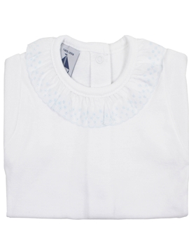 body bebé manga corta cuello batista en azul babidu