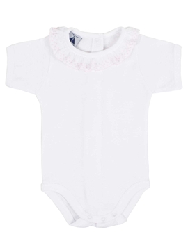 Body bebé manga corta cuello batista rosa babidu