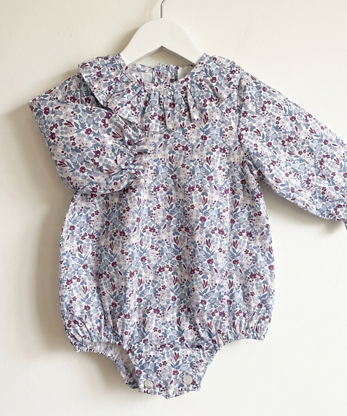 body blouse print blue autumn