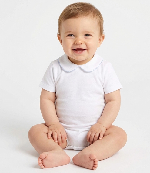 body piqué ribeteado azul bebé