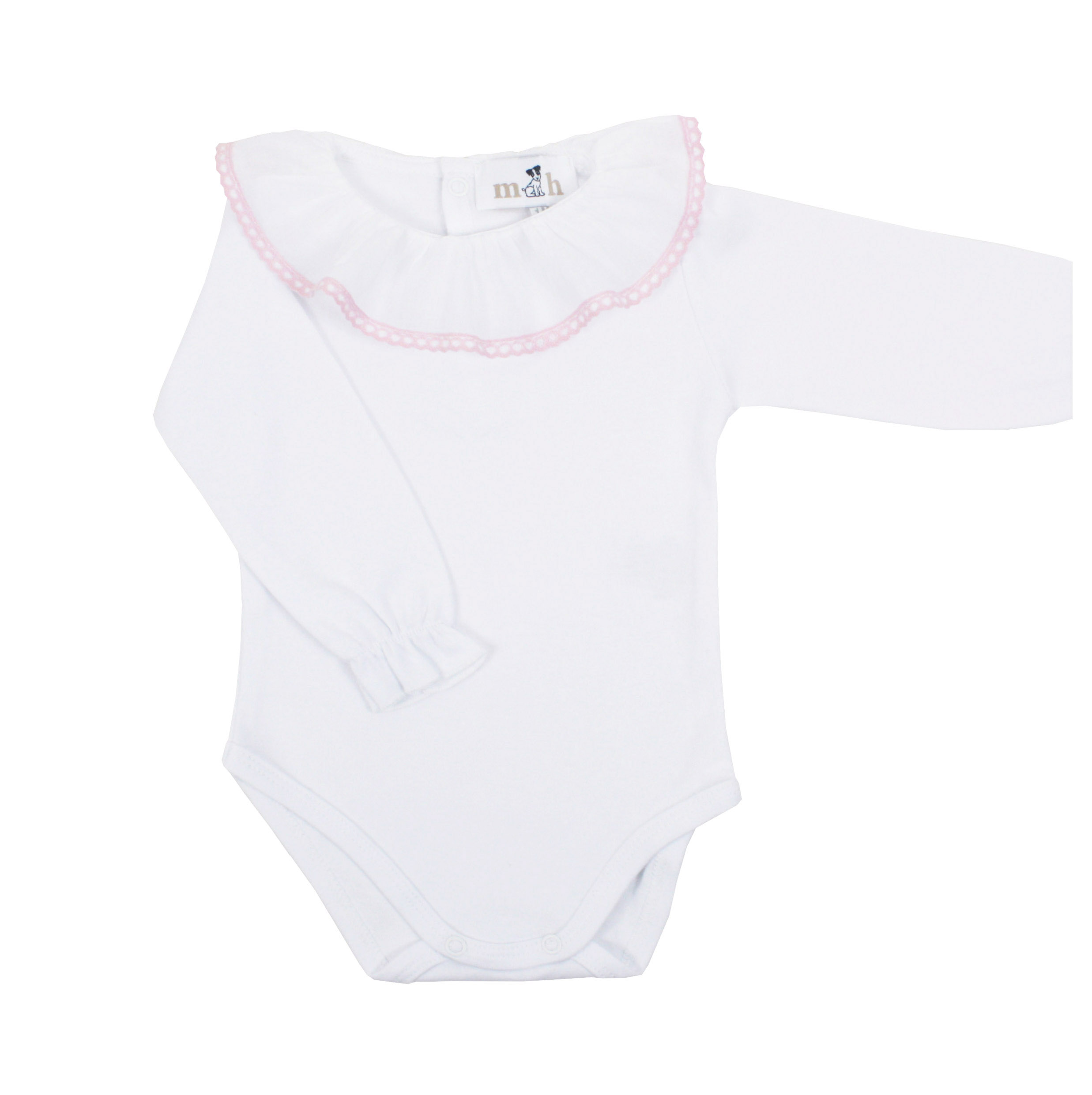 Body volante batista puntilla rosa
