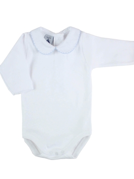 long sleeve bodysuit baby with Peter Pan blue collar by Babidú