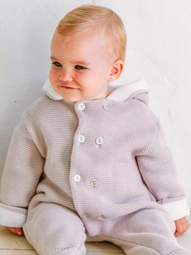 baby romper knitted beige