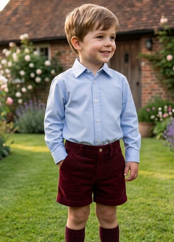 camisa azul cuello niño