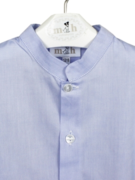 mao collar shirt blue