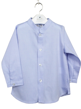 mao collar shirt blue