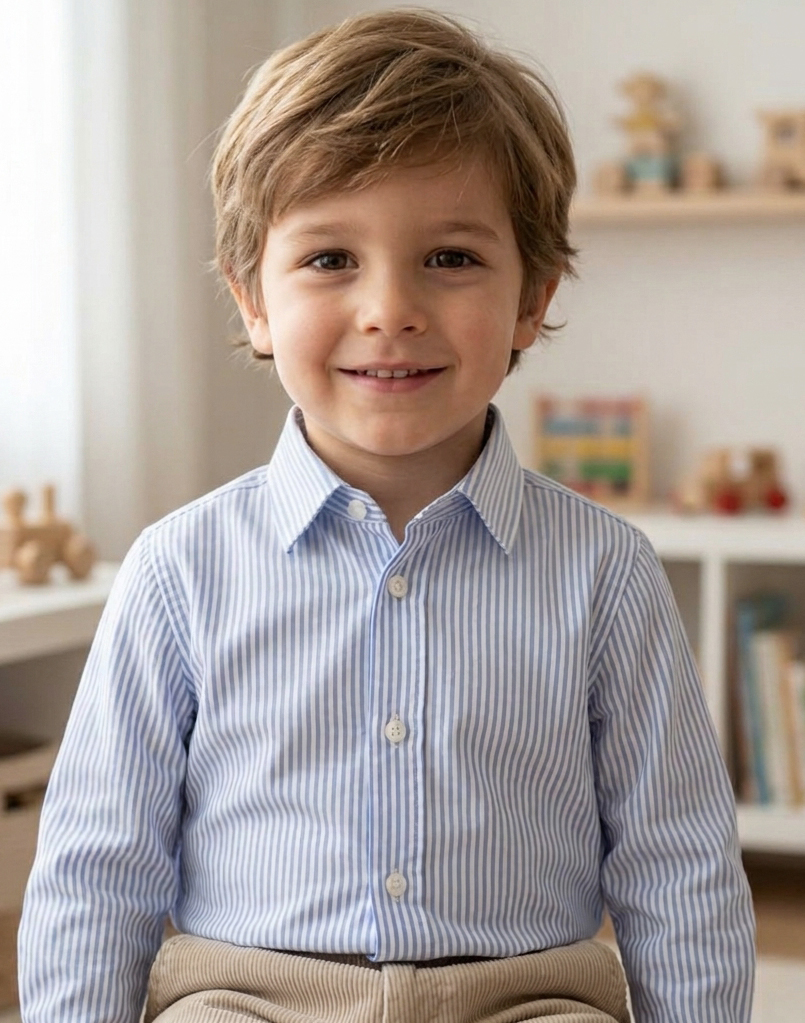 camisa cuello rayas niño