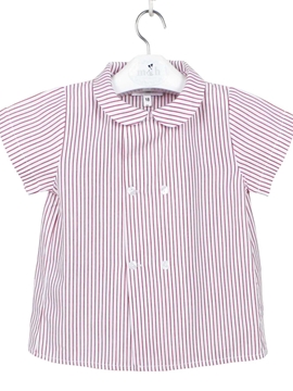 camisa doble botonadura rayas rojas