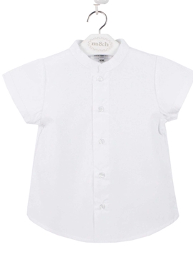 Camisa mao corta lino blanco