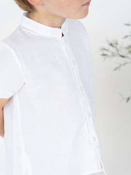 camisa mao lino blanca