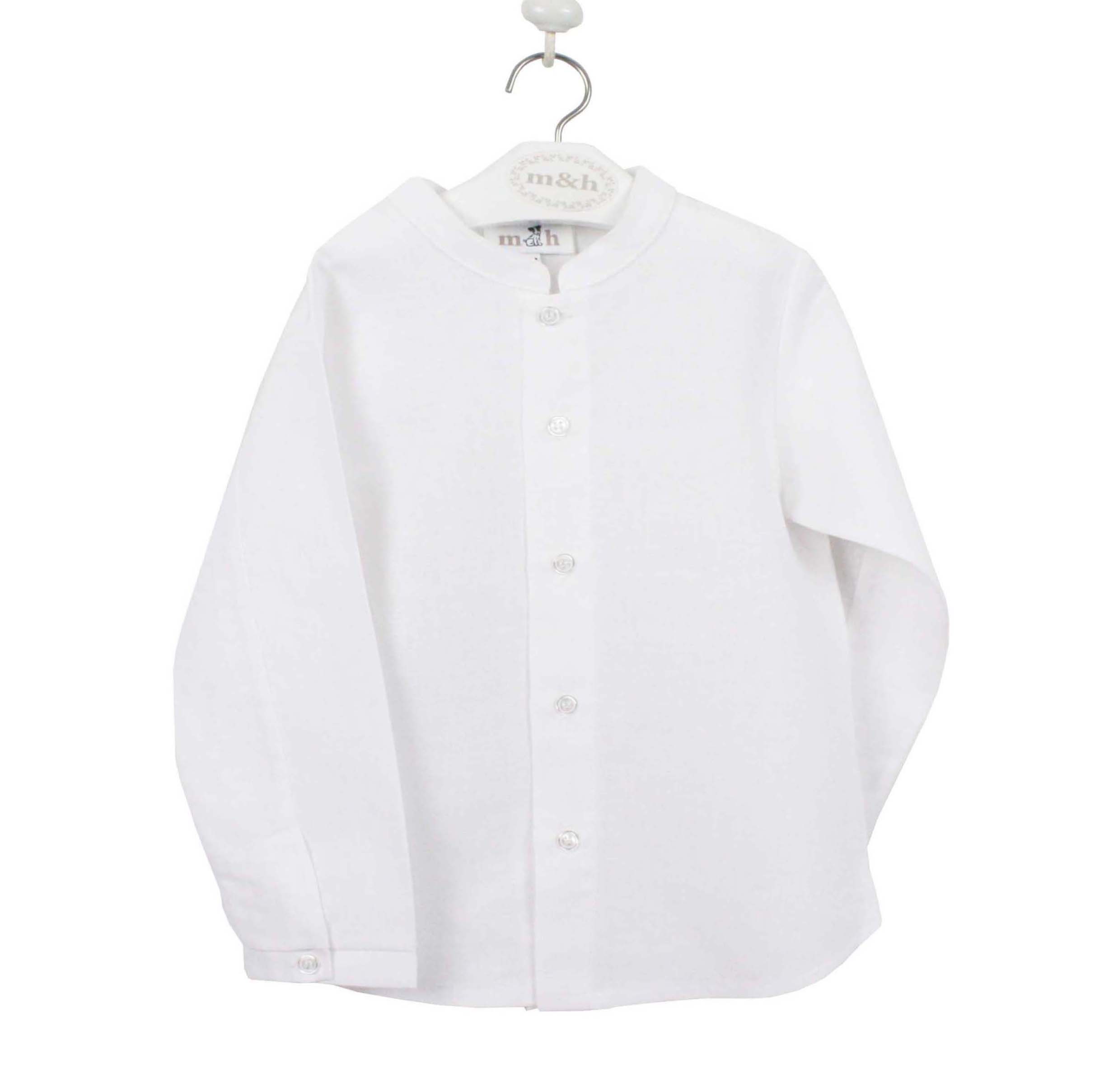 Camisa niño manga larga cuello Mao