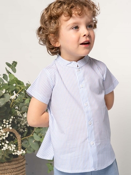 Camisa mao raya azul manga corta