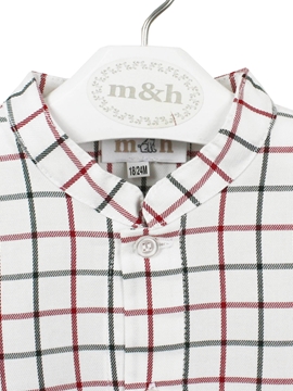 mao shirt green and burgundy
