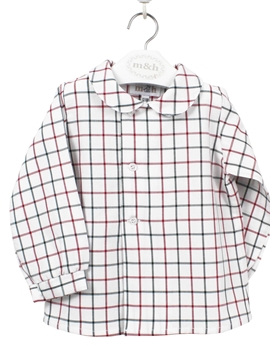 mao shirt Burgundy and grren plaid