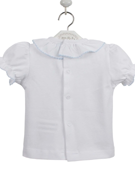 t shir white and blue stitch