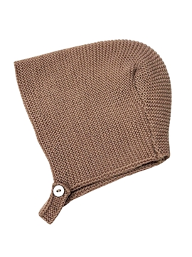 camel knit baby bonnet