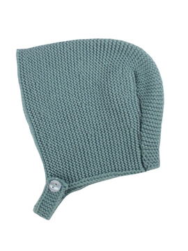 Aquarelle green baby knitted bonnet m&h