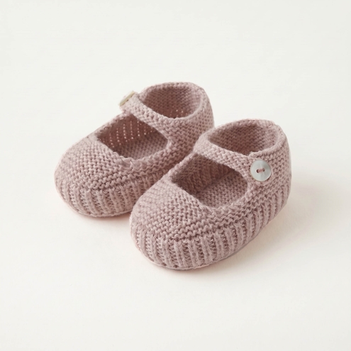 pram shoes knit pastel pink