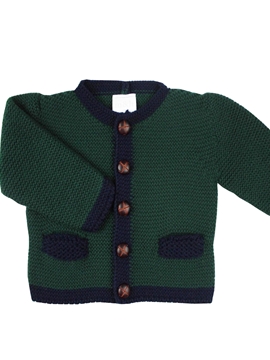 chaqueta austriaca de punto verde botella y marino