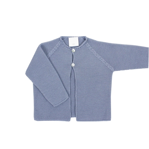Medium blue knit baby cardigan