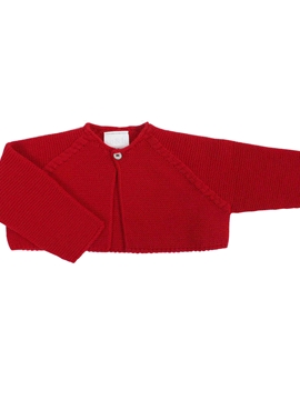 Short knit baby cardigan in red m&h
